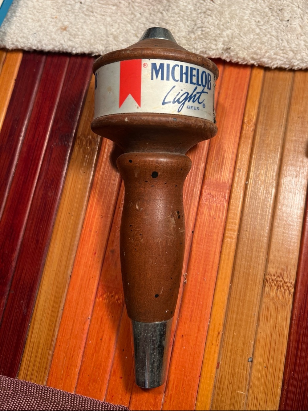 VINTAGE MICHELOB LIGHT BEER TAP HANDLE - 6 1/2" TALL WOOD HANDLE 1994